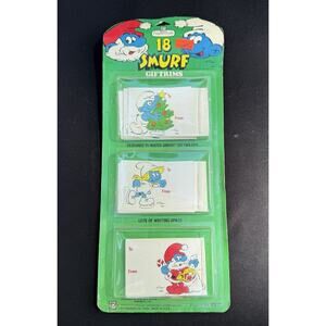 Vintage Smurfs Gift Tags Smurf Christmas Giftrims Labels 1982 NEW Papercraft T20